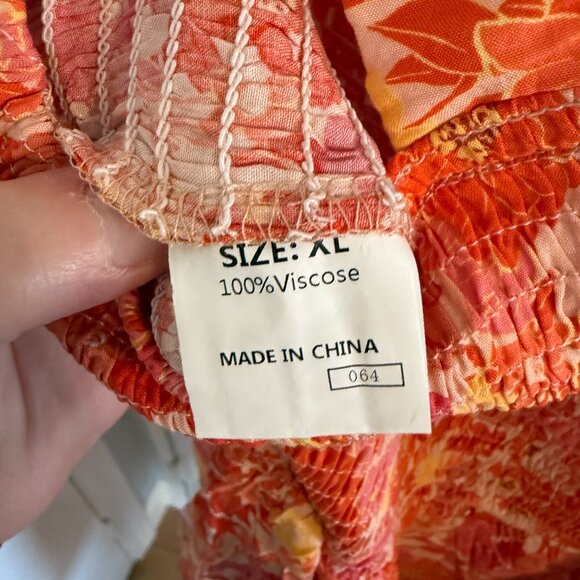 Orange and Pink Floral Dress - NWT - Picture 4 of 5